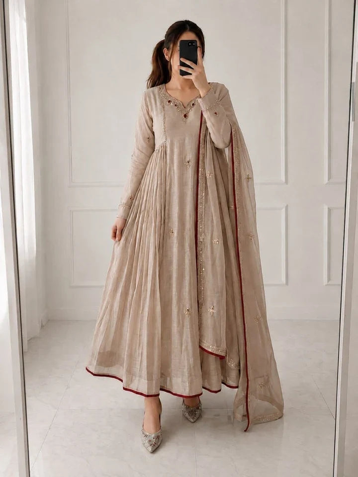 Noor Ivory Grace Anarkali Kurta Set