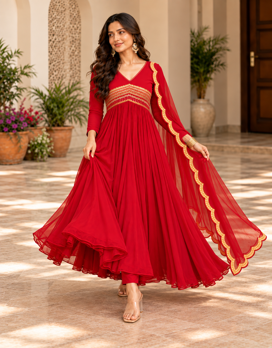Noor-e-Surkh Anarkali Kurta Set